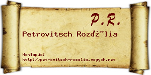 Petrovitsch Rozália névjegykártya